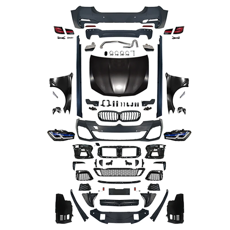

Для 5-й серии F10 и G30 LCI MT Style Body Kit Новый пластиковый передний бампер Задний бампер Капот Решетка фары Обновление задних фонарей
