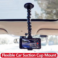 Flexible Gooseneck Extension Suction Cup Mount Car Holder for Gopro Hero 13 12 11 10 Insta360 DJI Osmo for iPhone Samsung Phone