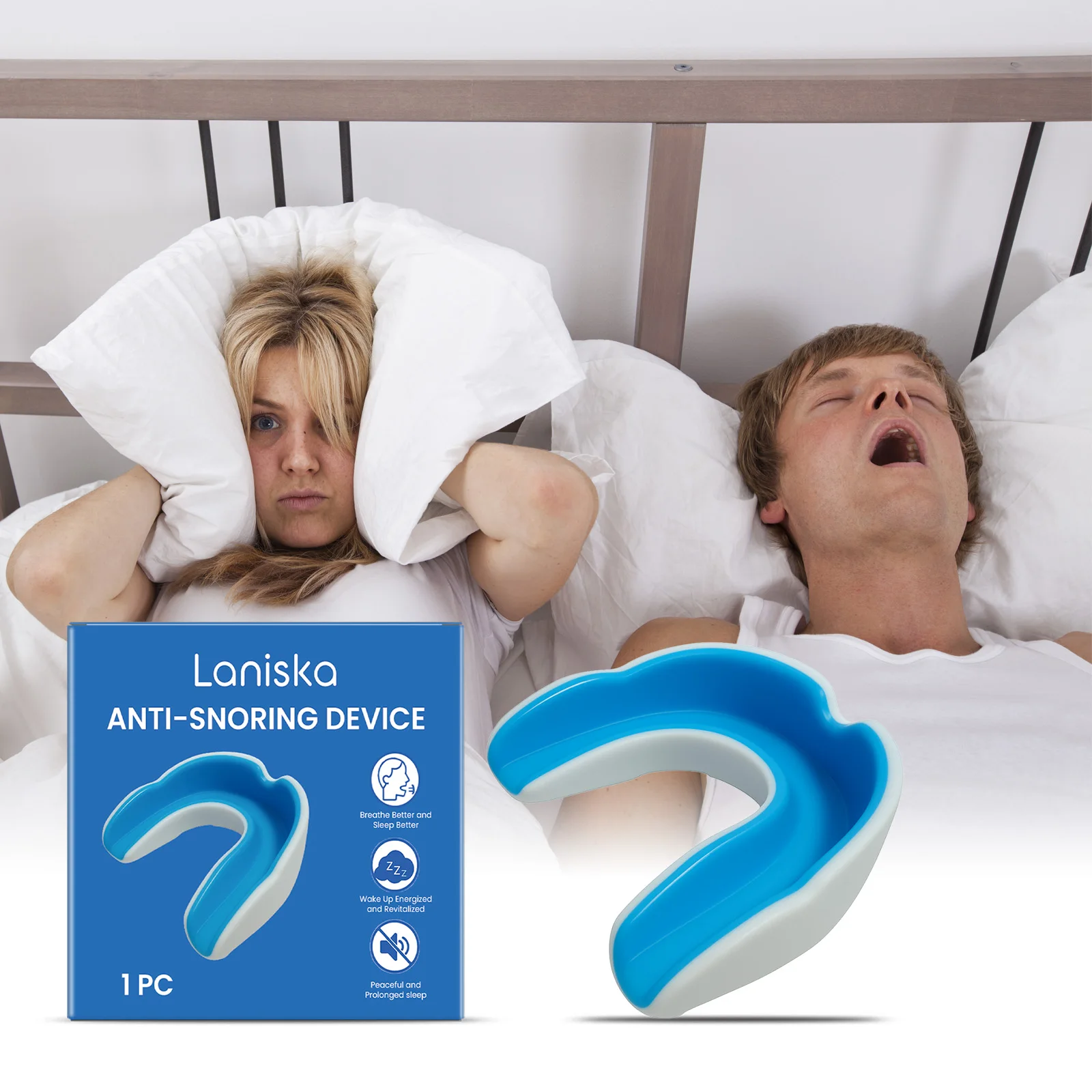 Laniska Effective Anti-Snoring Appliance, Soft & Gentle Sleep Care, Quiet Night Sleeping Helper for Men Women 1pcs