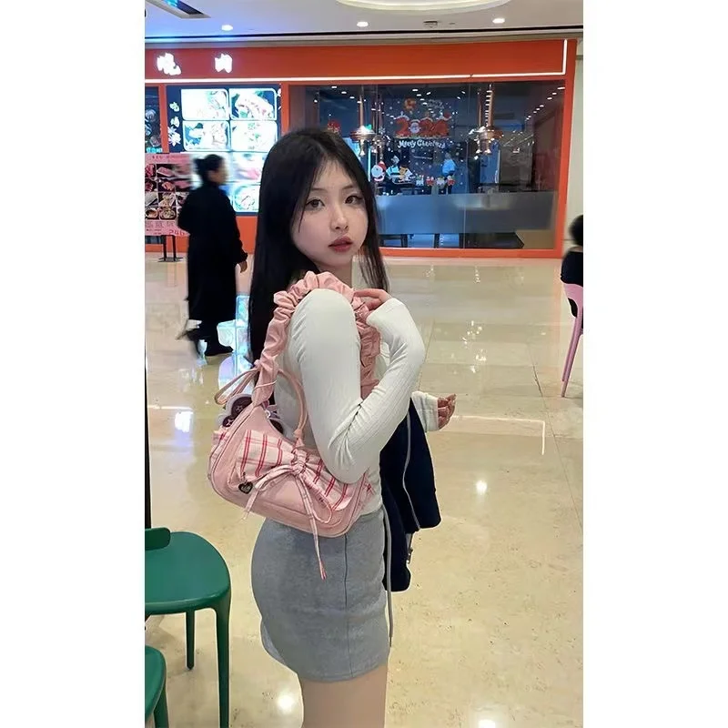 Female Bag Retro Luxury Designer Handbag Bow Crossbody  Fashion  Women's Trend Shoulder bag Purse hotgirl  bags messenger bags