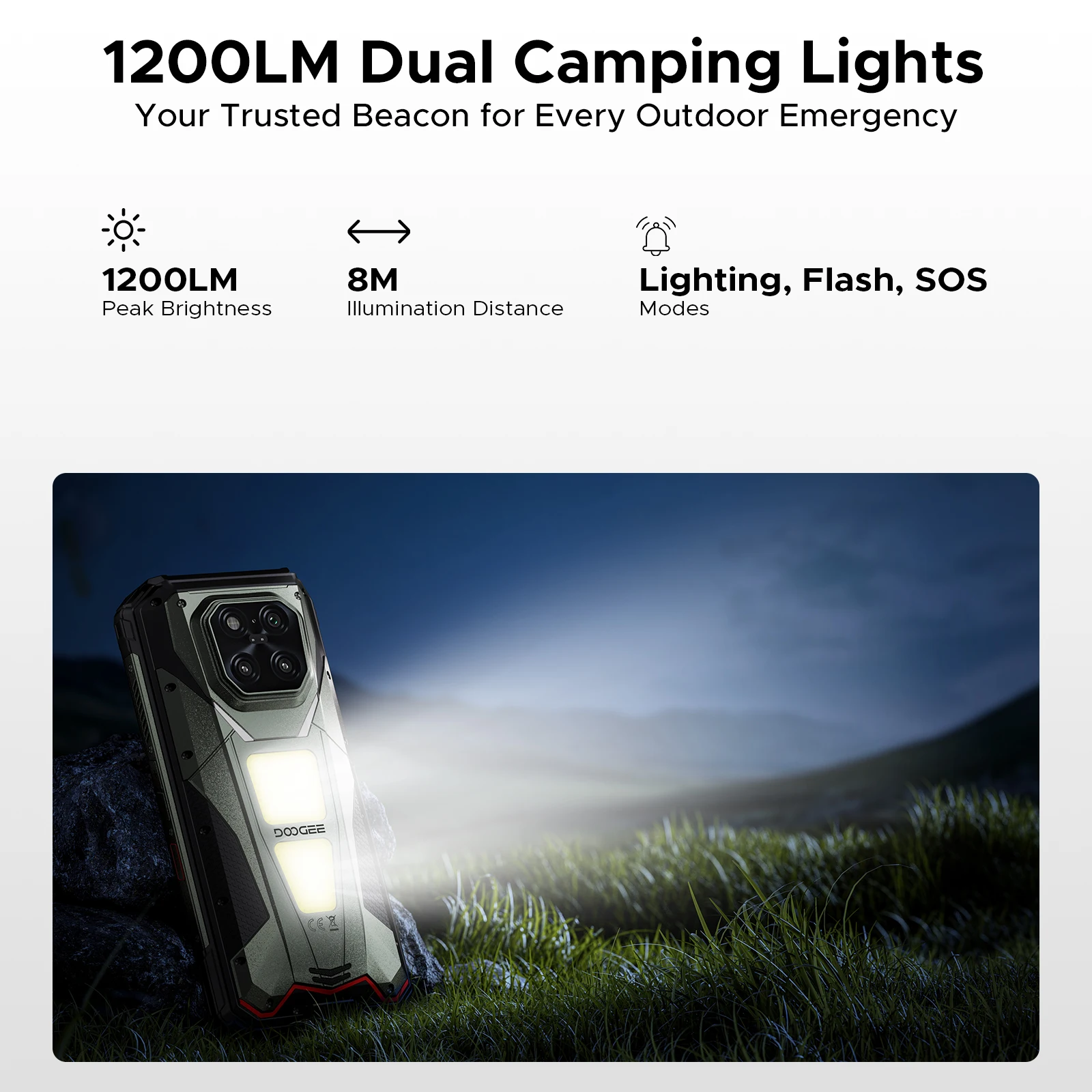 DOOGEE V Max Play 5G Projector هاتف متين شاشة 6.78 بوصة بطارية 20500 مللي أمبير في الساعة أضواء تخييم مزدوجة الأبعاد 7300 NFC الهاتف الذكي