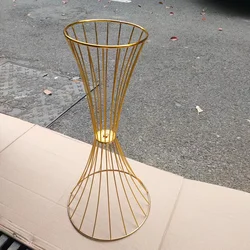 High Gold Flower Vases Stands, Metal Road Lead, Wedding Centerpiece, Flowers Rack, Event Party Decoration, 60cm, 5Pcs