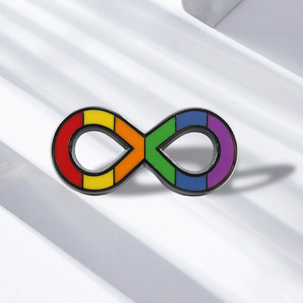 1PC Neurodiversity Rainbow Infinity Symbol Enamel Pin, Autism Awareness Brooch, Inclusion & Acceptance Jewelry Gift
