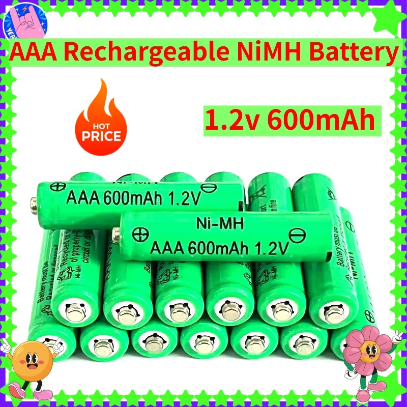 

AAA 1.2V 600mAh NI-MH rechargeable battery for camera microphone flashlight remote control MP3/MP4 player electric shaver