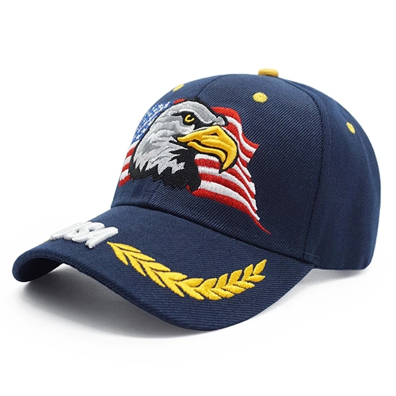 Men\'s USA Eagle Baseball Cap American Flag Embroidery Snapback Dad Hat Bone Male Summer Casual US Army Tactical Hip Hop Caps