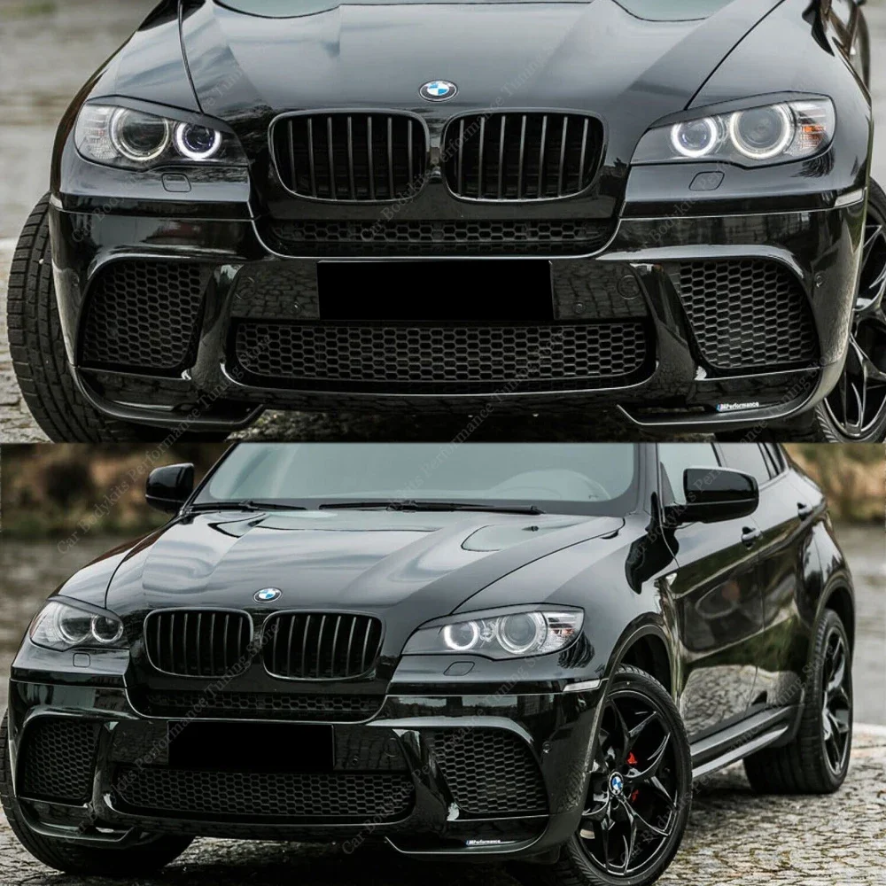 

2Pcs ABS Gloss Headlight Evil Eyebrows Eyelids For BMW E71 E72 X6 30d 35d 35i 40d M50i M50d X6M 2008-2014 3D Stickers Tuning