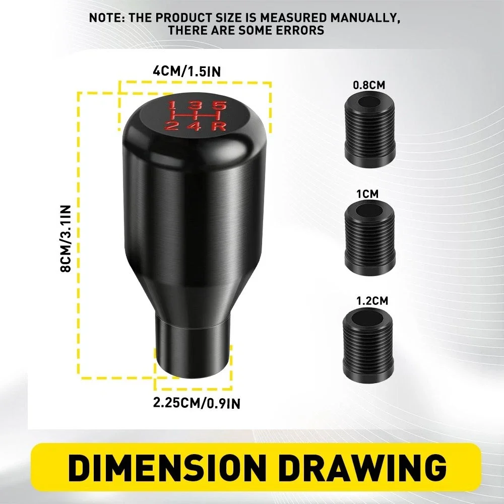 Gear Shift Knob With Adapter 5 Speed For Ford Fiesta MK5 MK6 MK7 Manual Shift Lever Knob Replacement Part