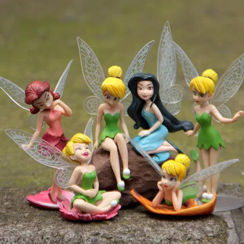 6 ชิ้น/เซ็ตอะนิเมะ Tinkerbell Fairy Tales หญิง Tinker Bell PVC Action Figures ของเล่น