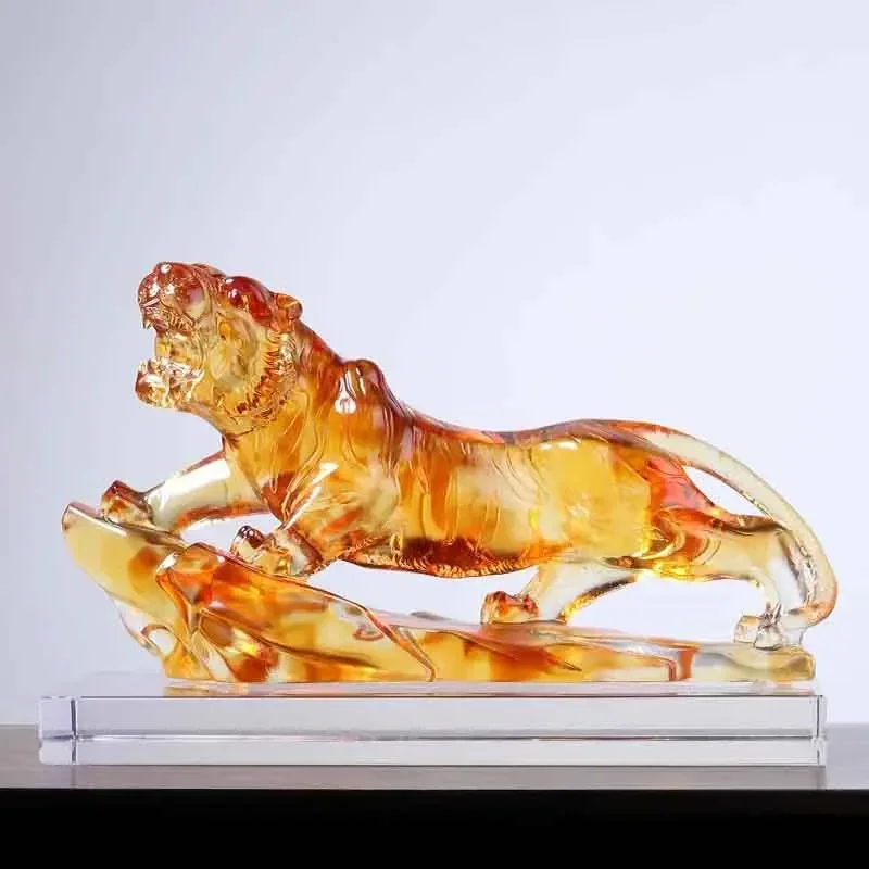 Glazed Crafts statues Ornaments,Tiger Sculpture Artwork,Office Living Room Desktop Decoration,Luxury Art Gifts,Nordic room decor