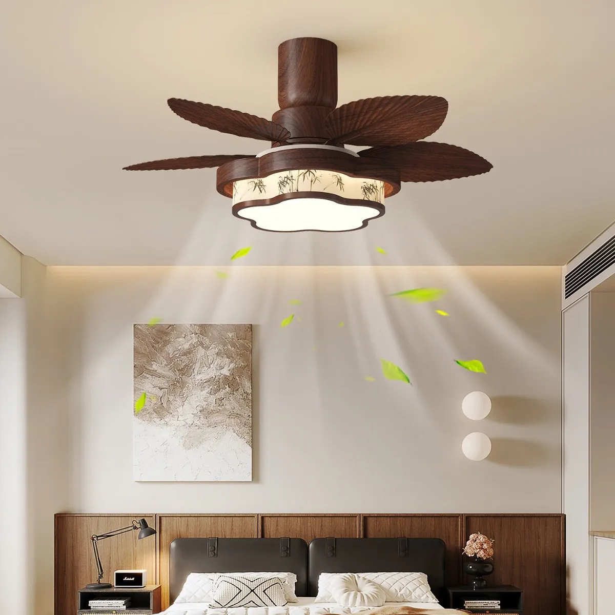 New fan light, Song Dynasty aesthetic high-end bedroom