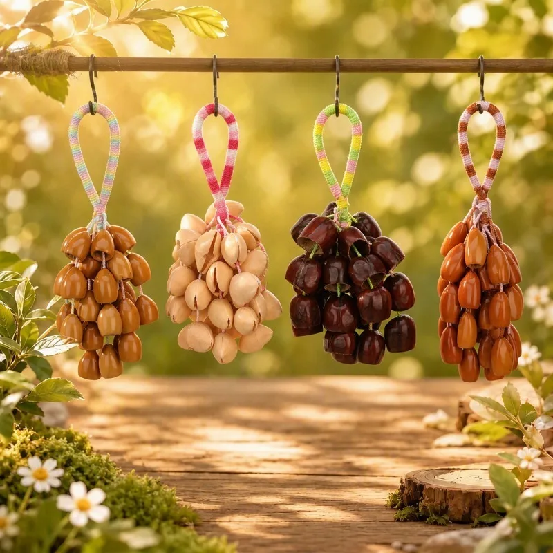 Natural Plant Shell Bell Handmade Hanging Sound Healing  Fruit Shells Wind Chime Relax Yoga Meditation Handbell Home Ornaments