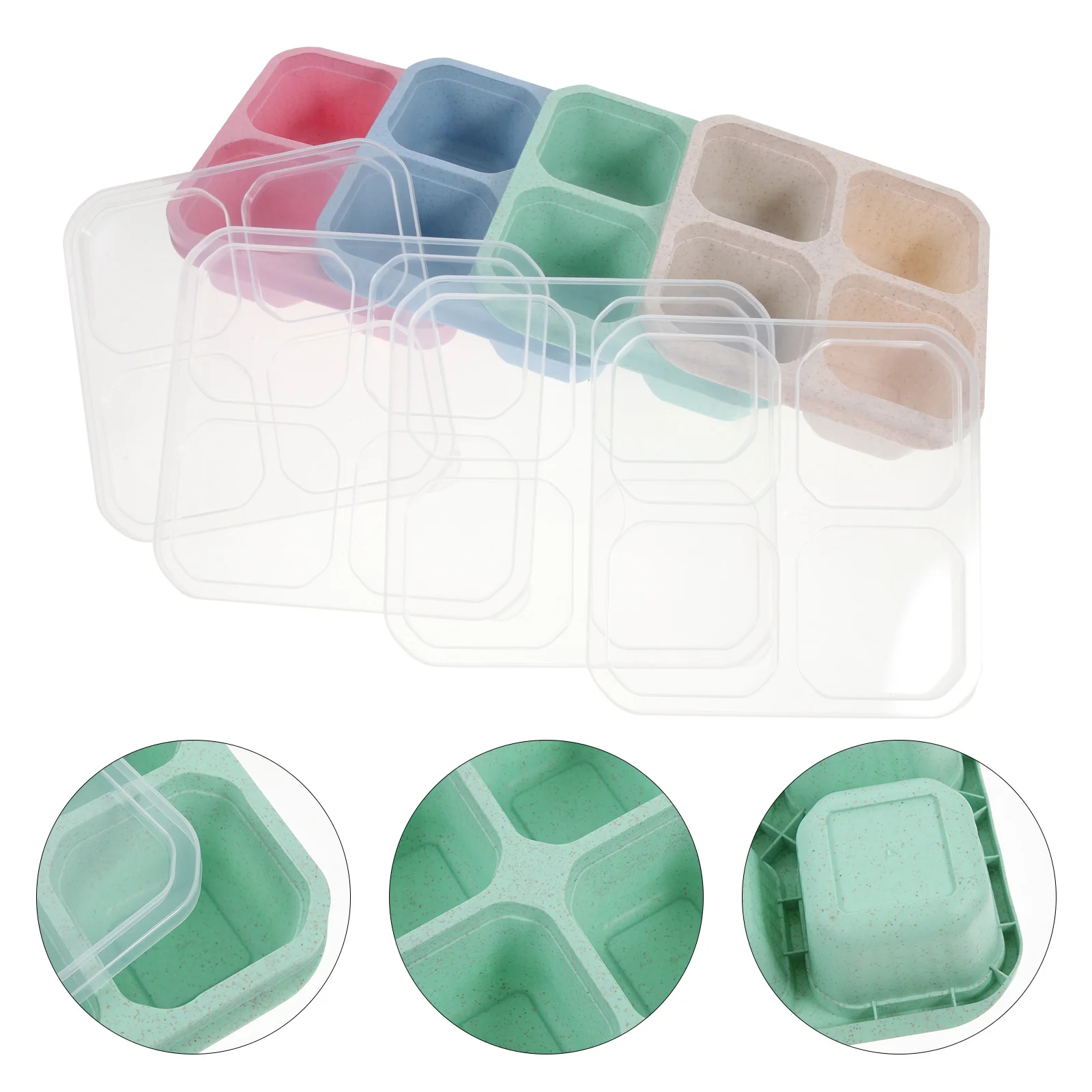 

4Pcs Snack Box with Compartments Heavy-Duty Reusable Serving Dish for Party Camping Chocolate Fruits Candies Easy Clean