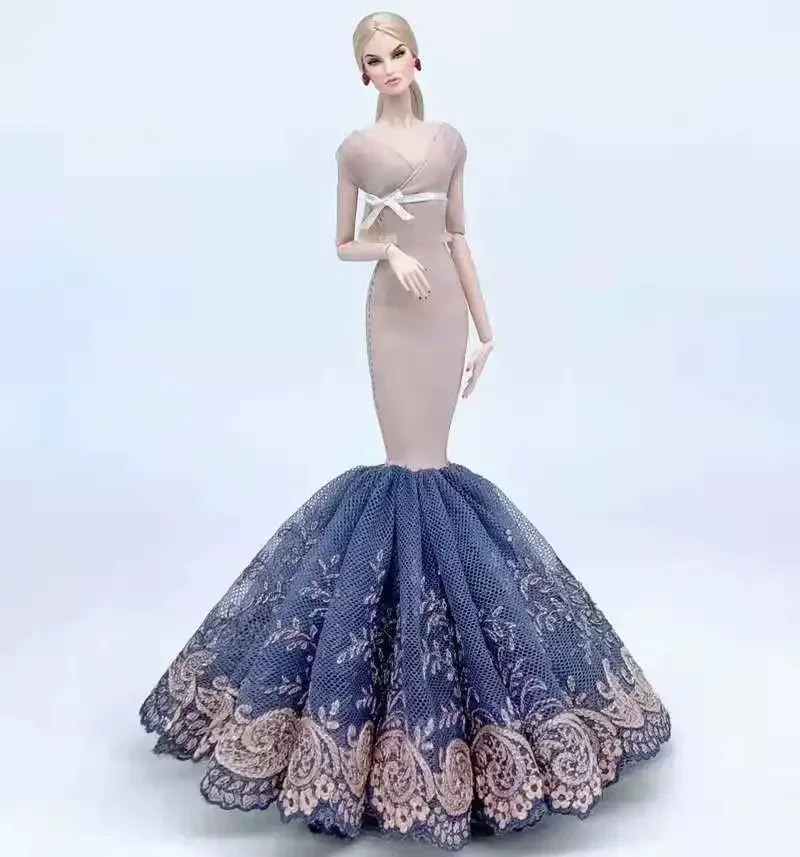 1/6 Classic Fishtail Wedding Dress for Barbie Clothes 11.5