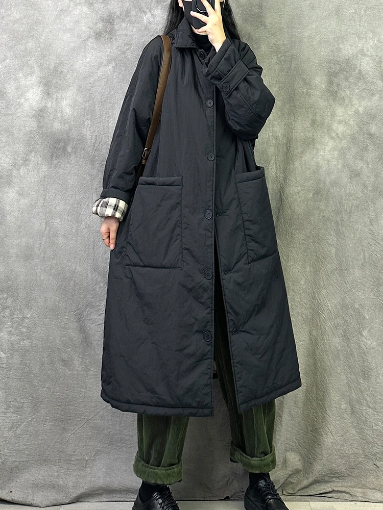 

Thickened Cotton Jacket Casual Stylish Versatile Warm Windbreaker Outerwear for Women Commute High Waist Long Pants Regular S...