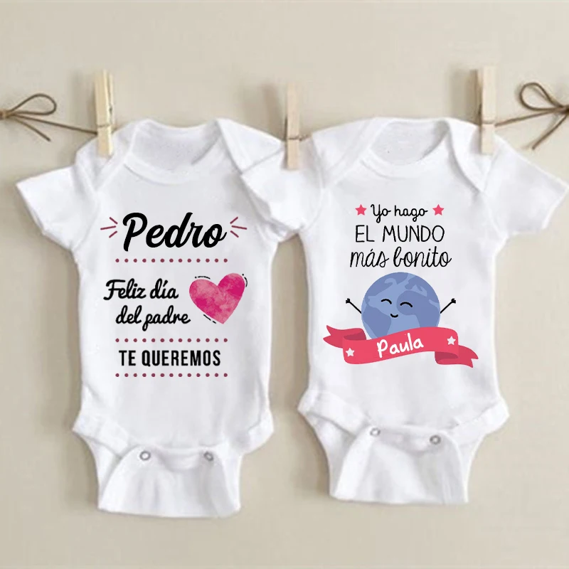 Personalized Baby Bodysuit Funny Phrases Print Infant Romper Custom Name Toddler Bodysuits Boys Girls Cute Clothes Baby Gift