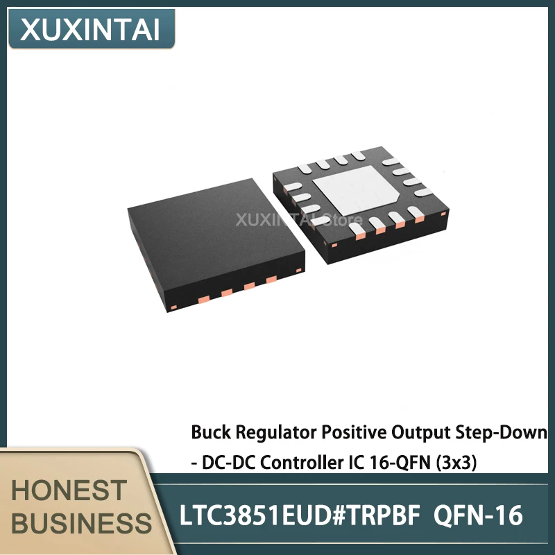 

10Pcs/Lot LTC3851EUD#TRPBF LTC3851EUD Buck Regulator Positive Output Step-Down - DC-DC Controller IC 16-QFN (3x3)