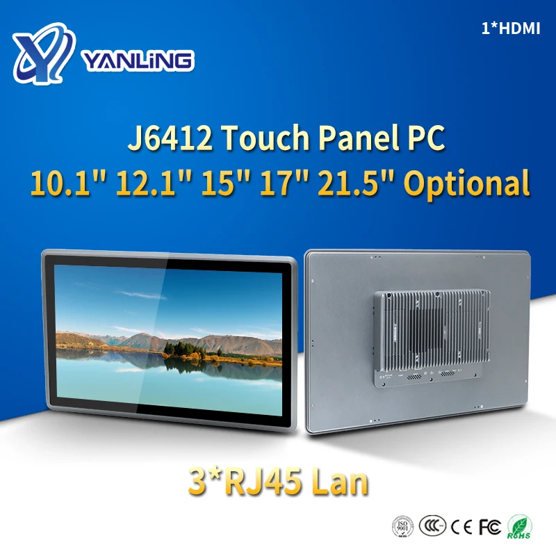 J6412 10.1” 12.1“ 15” 17” 21.5”  Industrial Touch Screen J6412 CPU All In One PC Touch Panel PC