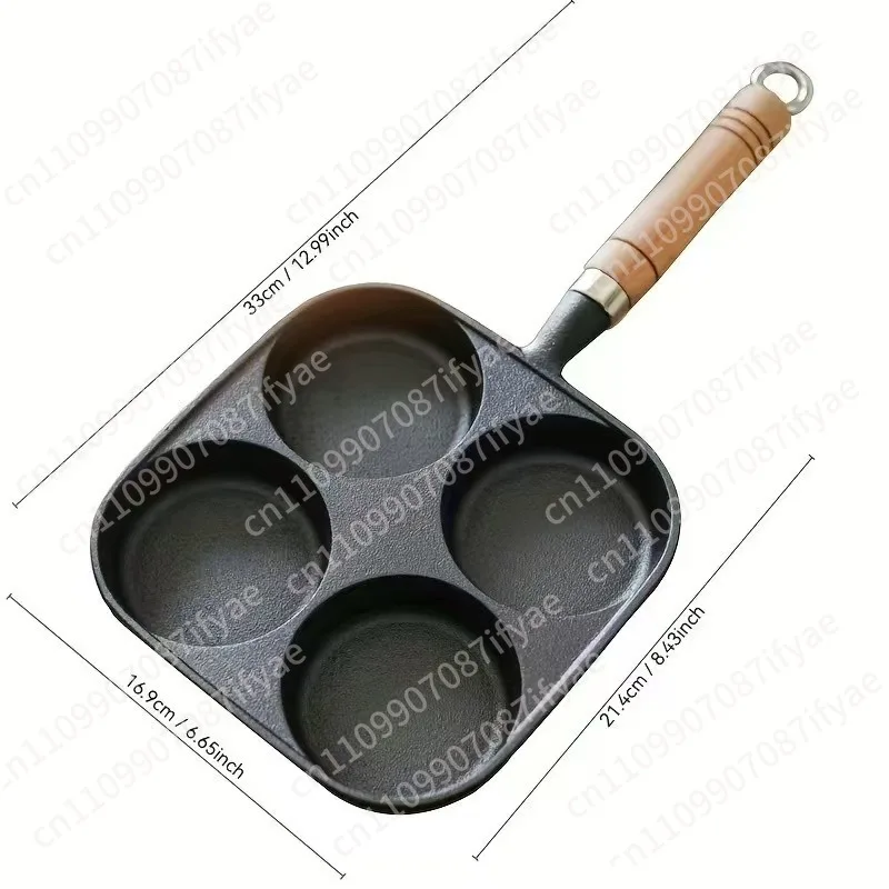 Fried egg pan Cast iron four-hole frying pan Egg burger non-stick pan