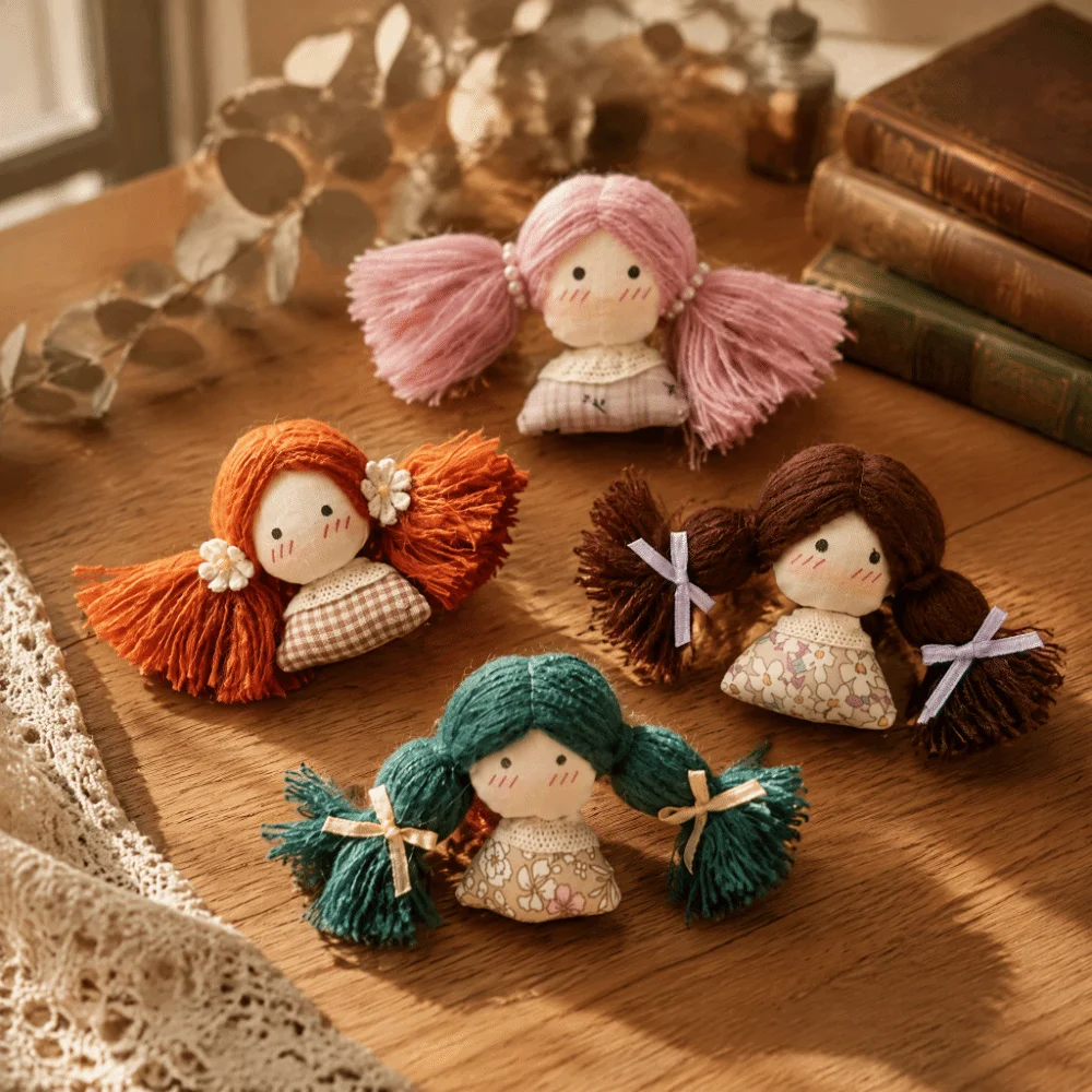 Cute Handmade Braid Girl Versatile Fabric Girl Fabric Cotton Filled Premium Quality Mini Cartoon Hair Accessory