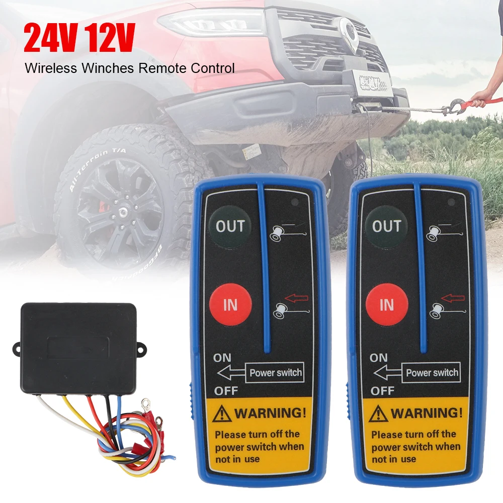 Auto Accessories Wireless For Jeep ATV SUV Trailer Electric Winch Remote Control Dual Handset Switch Controller 24V 12V