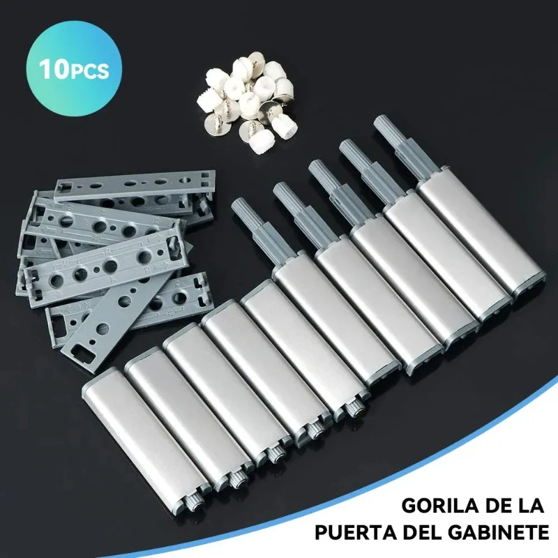 Magnetic Push Latches for Cabinets, Push to Open Cabinet Hardware, Push Touch Latch, Kitchen Door Push Latch, 10 Pack