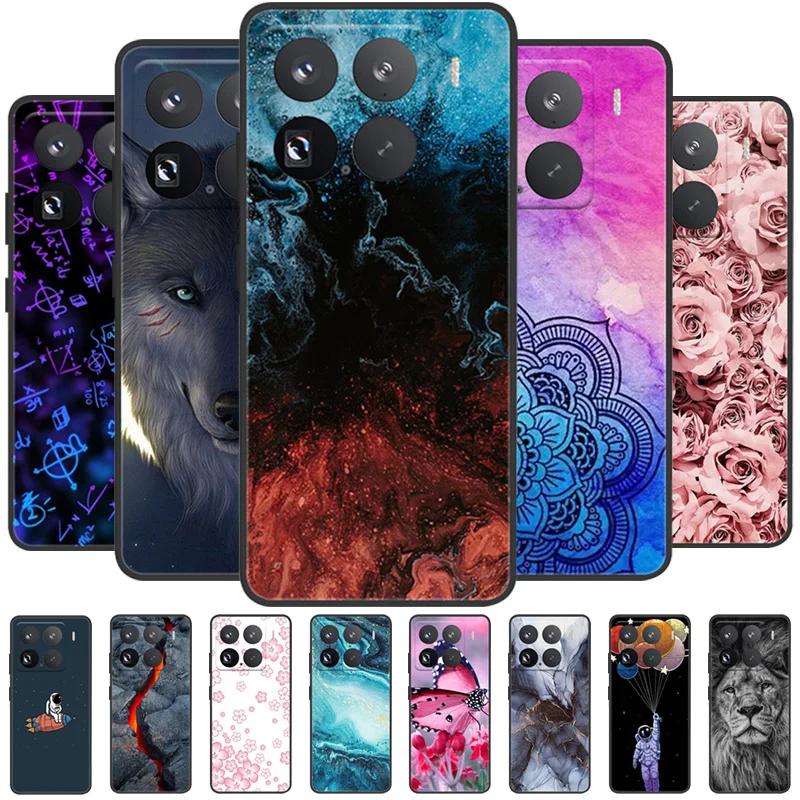 For Xiaomi 15 Case Black Silicone Soft Shockproof Phone Case For Xiaomi 15 Fashion Painted Phone Back Cover Protective Shell