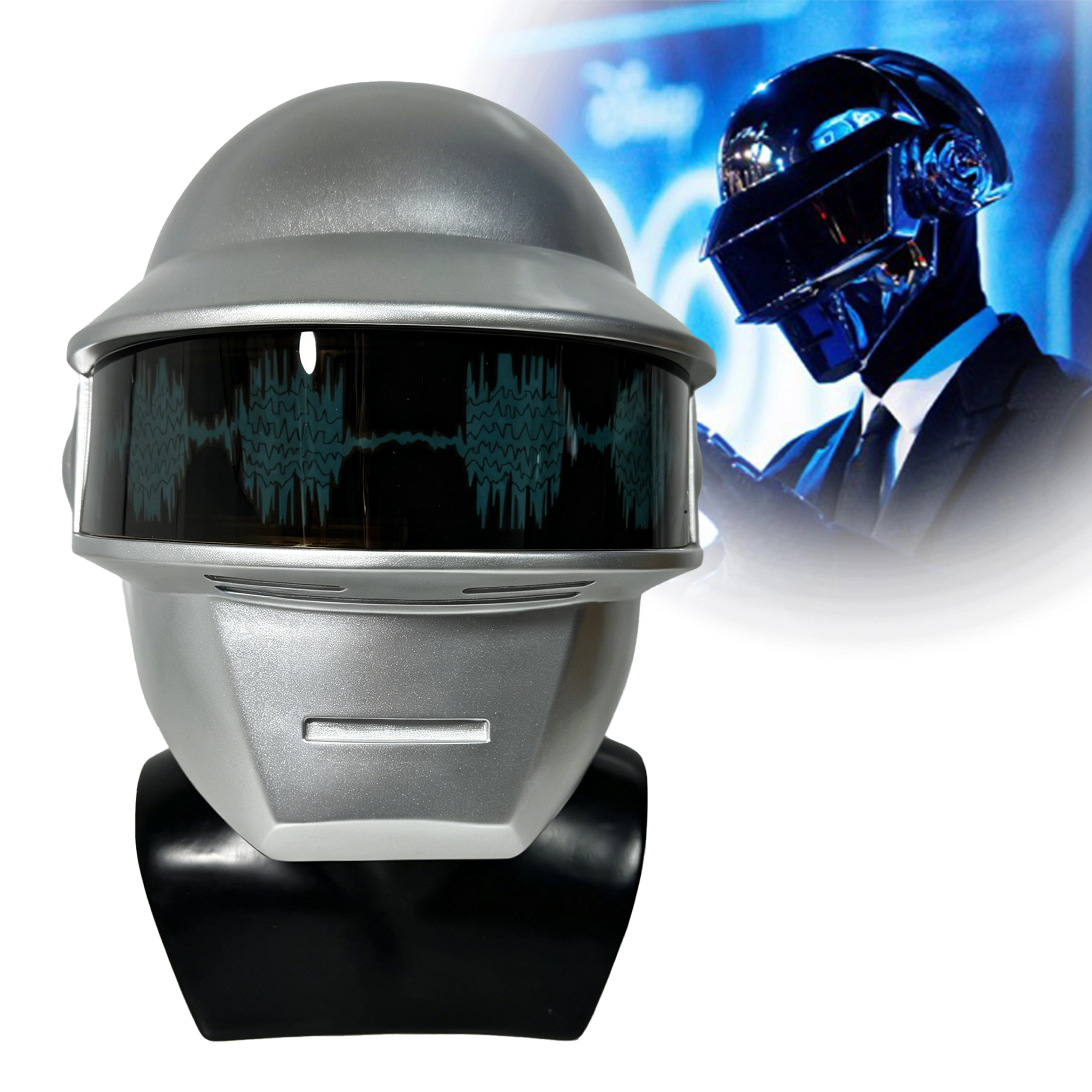 Hełm Daft Punk Cyberpunk Steampunk Motocyklowy Maska Cosplay Dla Dorosłych Rekwizyt na Halloween Świecący Prezent — 2