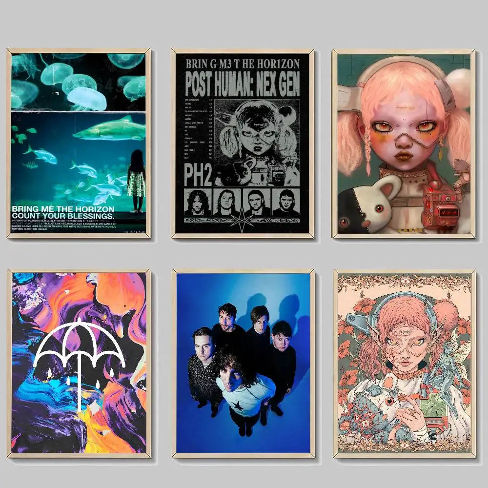 Rock Band B-Bring M-Me The H-Horizon Classic Vintage Posters Whitepaper Prints Posters Artwork Kawaii Room Decor