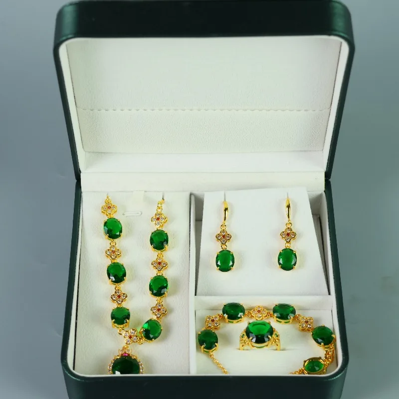 

Натуральные высоколедяные зеленые капли воды, женские модные универсальные аксессуары из трех частей