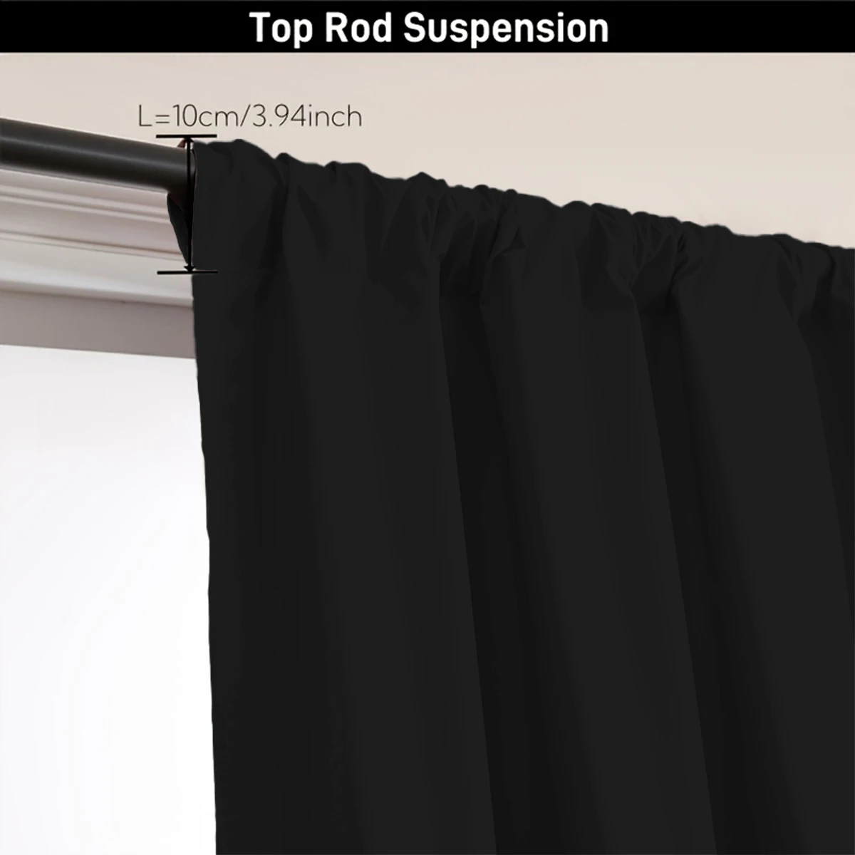 1 Piece of Simple Solid Color 100% Blackout Curtains, Rod Pocket Curtains, Lightweight, Washable, Suitable for All Seasons, Living Room, Bedroom, Office, Blackout Decoration