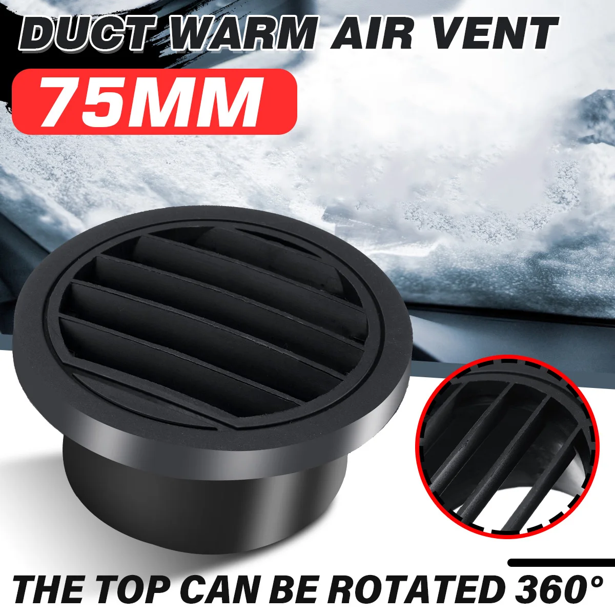 1pc 75mm Car Heater Air Vent Outlet Diesel Parking Heater Air Vent Exhaust Connector For Webasto Eberspaecher Propex