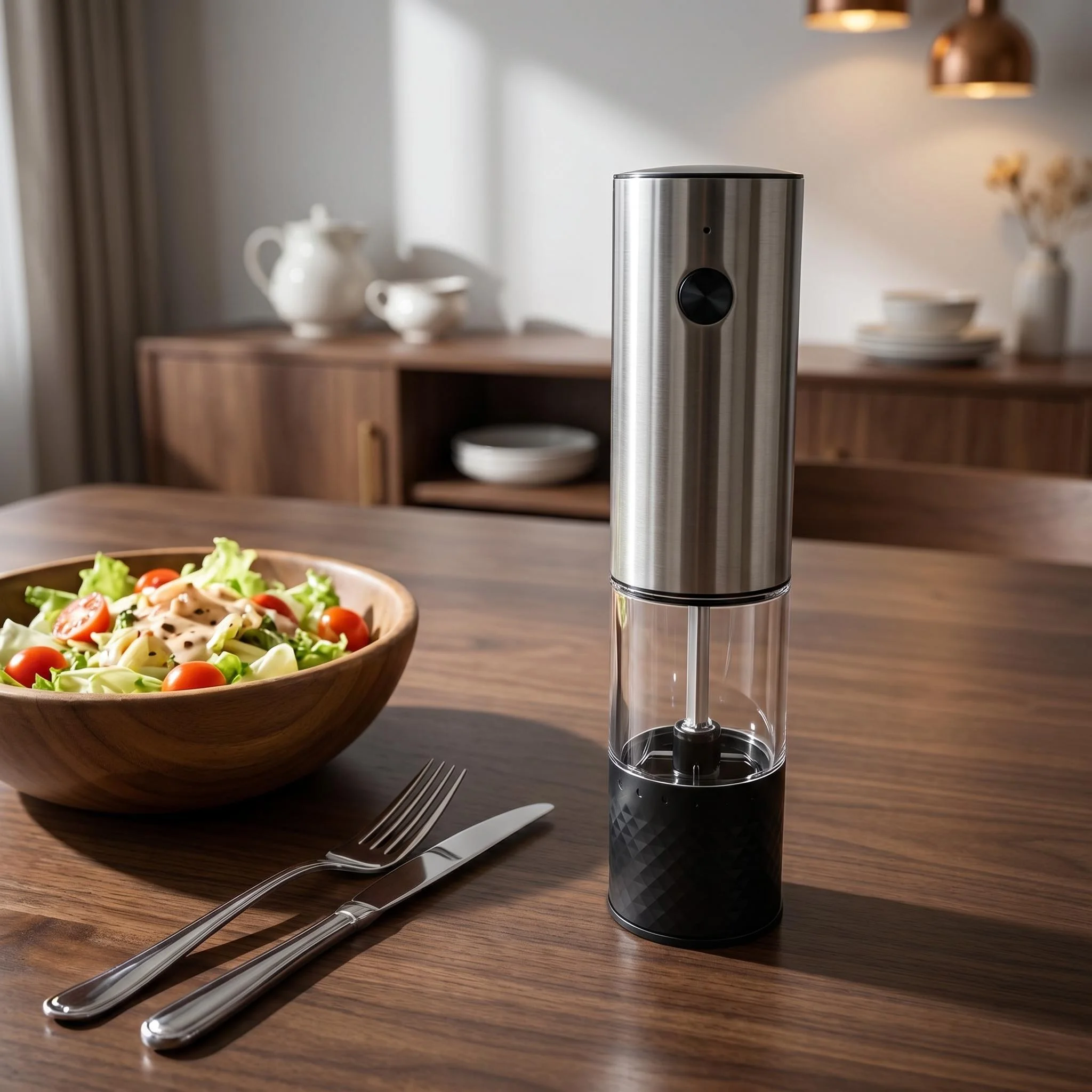 1pc/2pcs MINI USB Rechargeable Automatic Pepper Grinder Adjustable Coarseness Salt And Pepper Mill for Kitchen Spice Grinder view 6