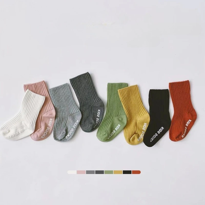 

All Seasons Kids Cotton Socks Seamless Children's Girl Boy Socks Multicolor Solid Casual Daily Wear Toddler Baby Socks F185