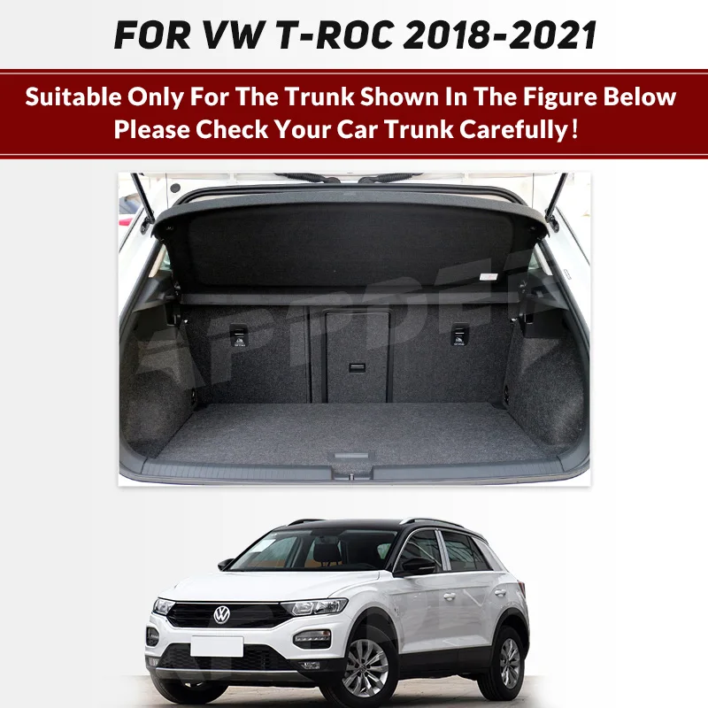 Car Trunk Mat For VOLKSWAGEN VW T-ROC 2018 2019 2020 2021 Custom Car Accessories Auto Interior Decoration