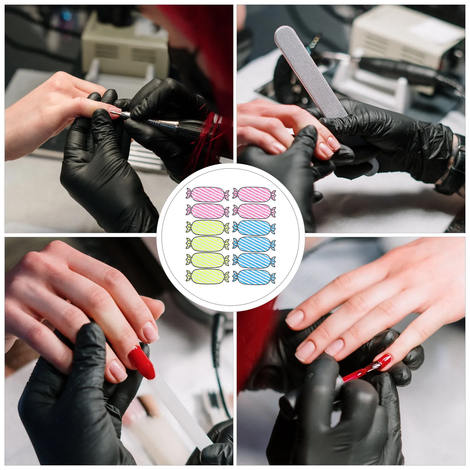 

24 шт. силиконовые разделители для пальцев ног в форме конфет, креативные сепараторы для педикюра, инструмент для расширения пальцев ног