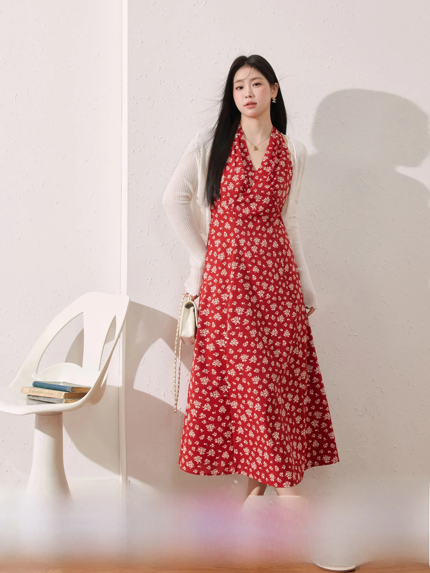 

Blue Language Large Size Knitted Open Cardigan Rayon Beautiful V-ne Red Floral ter Ne Dr Set Slim Fit High Waist Su...