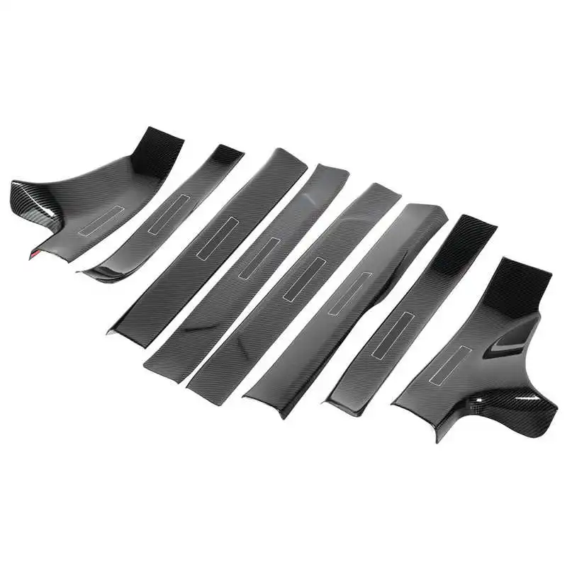 8pcs Carbon Fiber Style Door Sill Scuff Plate Guard Car Refitting Fit for Tesla Model 3 2016 2017 2018 2019 2020 Car style