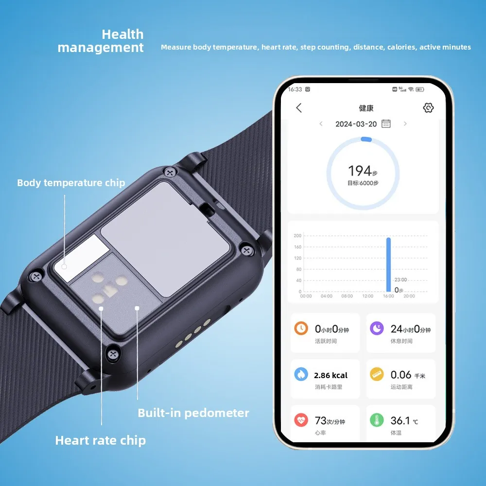 4G GPS Health Watch G69 Child and Elderly Locator Bracelet with Temperature, Heart Rate, Step, and Calorie Monitoring