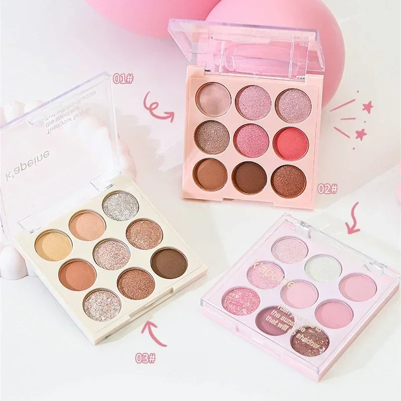 Ice Cream Eyeshadow Palette Glitter Rose Aegyosal Blush Oat Milk Tea Purple Eye Shadows Cool Tone Korean Makeup Women Cosmetics