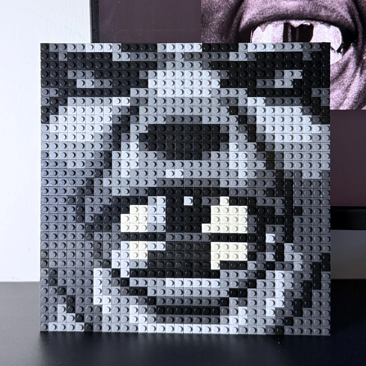 K-Kanye West Rap Hip Hop Music Album Cover Poster Building Blocks Mosaic Pixel Art Brick Painting Living Room Wall Decoration