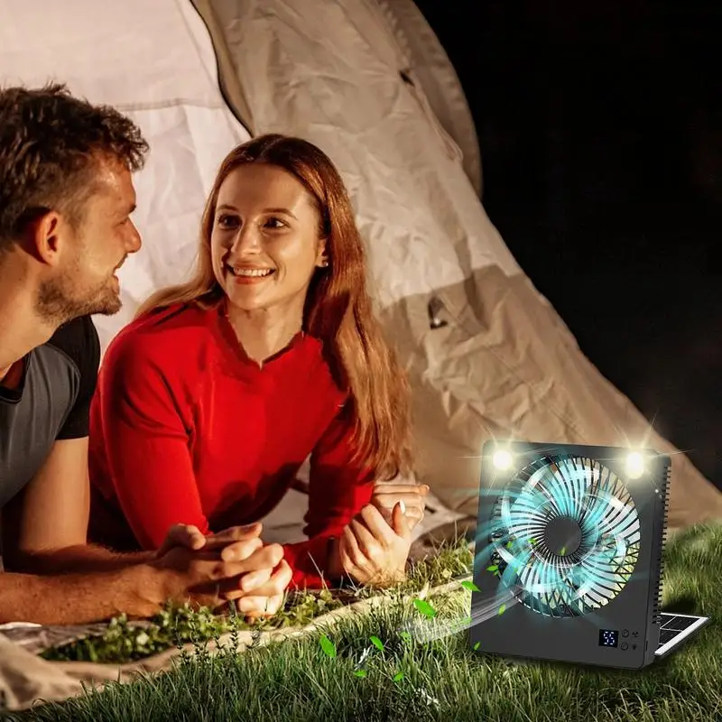 

Вентилятор на солнечной энергии Персональный солнечный вентилятор для кемпинга Фонарь на батарейках Складные тихие крутые гаджеты со светодиодной подсветкой для домашней палатки