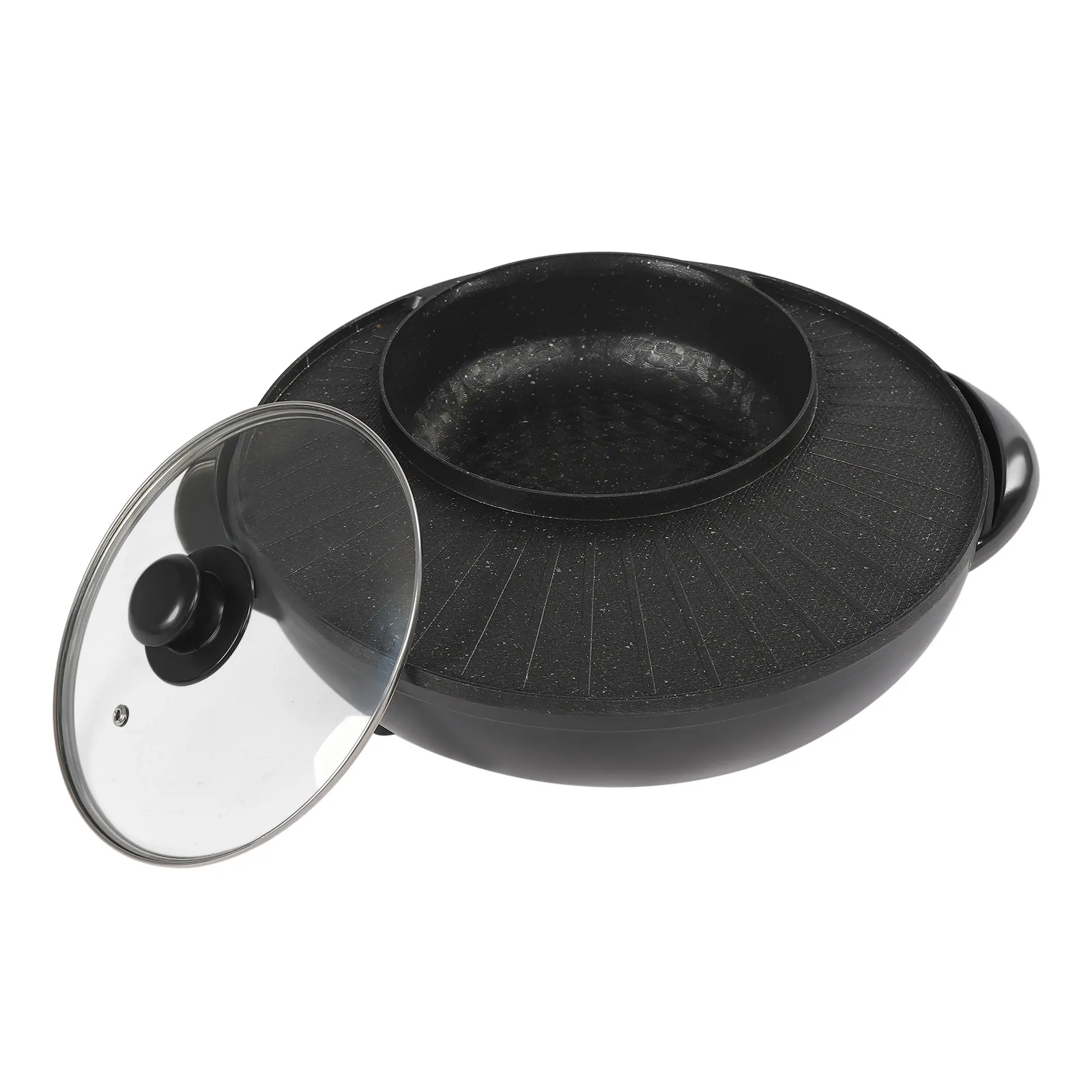 Электрическая кастрюля для барбекю, 1350 Вт, 2 в 1, бездымная сковорода для барбекю, гриль 0-180 ℃ /32-356 ° Шнур питания F Mit