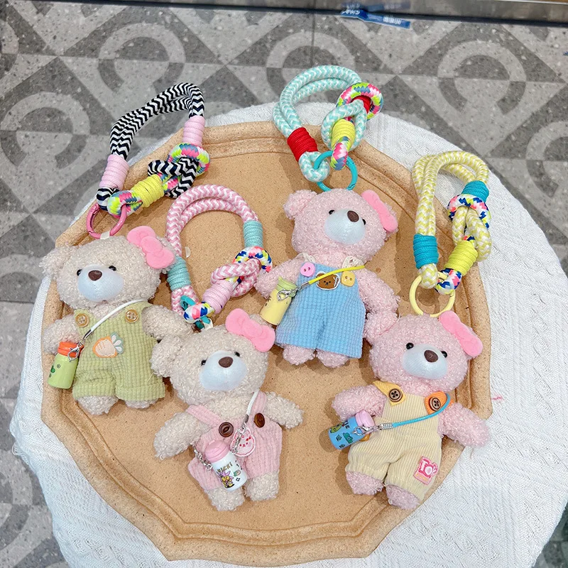 1/4PCS Plush Bear Keychain Designed for Bags and Accessories Cute Plush Toy Keychain