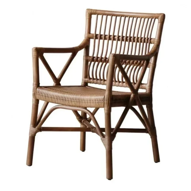 

Japanese-style household rattan bed and breakfast leisure back chair dining chair recliner for the elderly single balcony