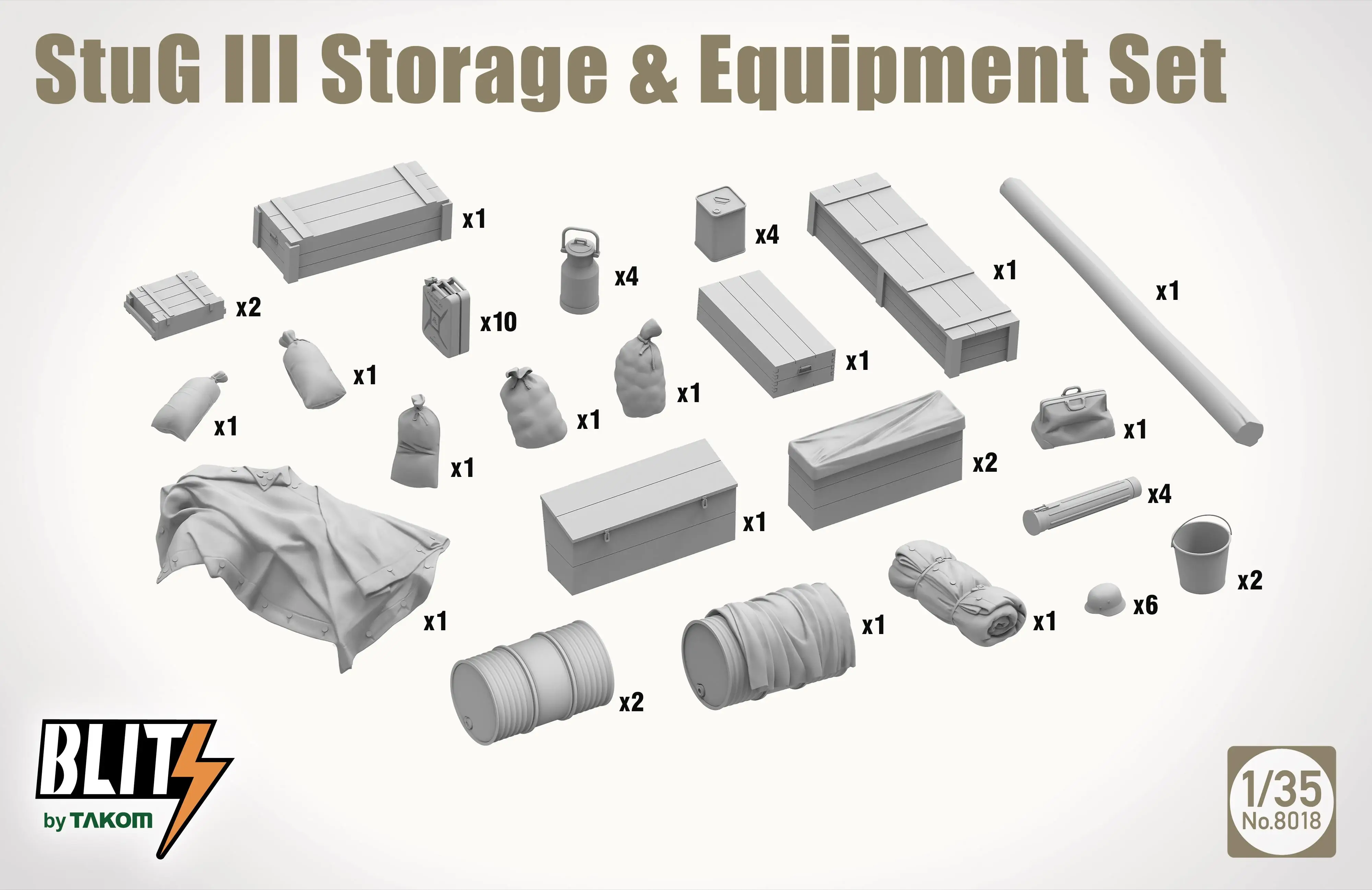 TAKOM 8018  1/35 StuGIII Storage & Equipment Set