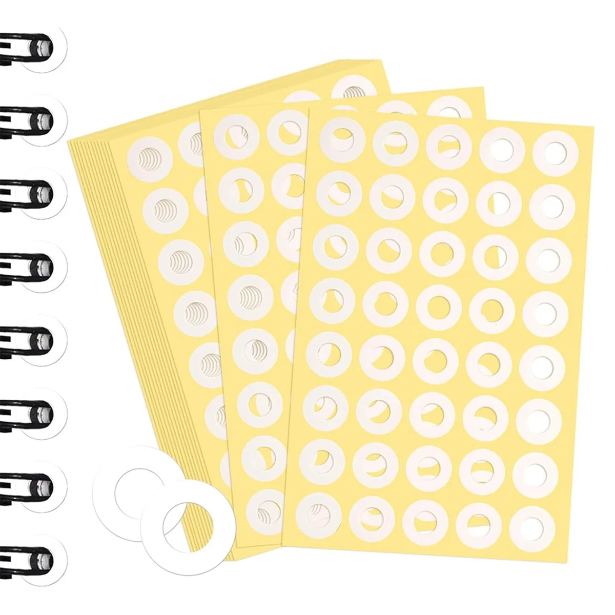 Hot! 4000pcs Hole Punch Reinforcement Stickers, Self-Adhesive 1/4 Inch Diameter Loose-Leaf Binder Paper Hole Protectors White