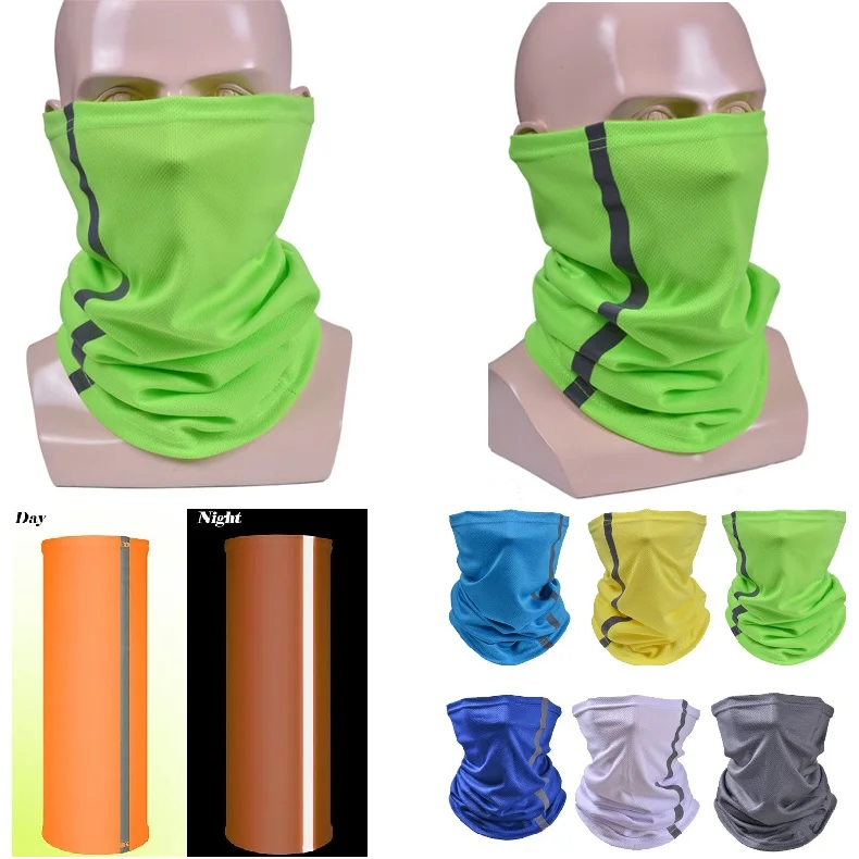 

Reflective Neck Gaiter Visibility Neon Safety Bandana Wind Dust UV Protection Scarf Bandanas