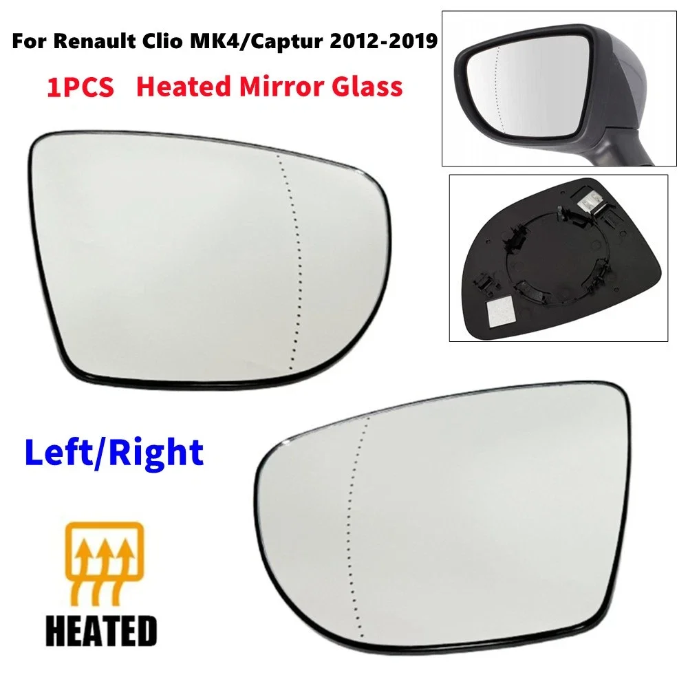 For Renault Clio MK4 Captur ZOE 2013-2019 1x Left Right Side Rear View Lens Split Mirror Heated Door Glass Rearview Accessories