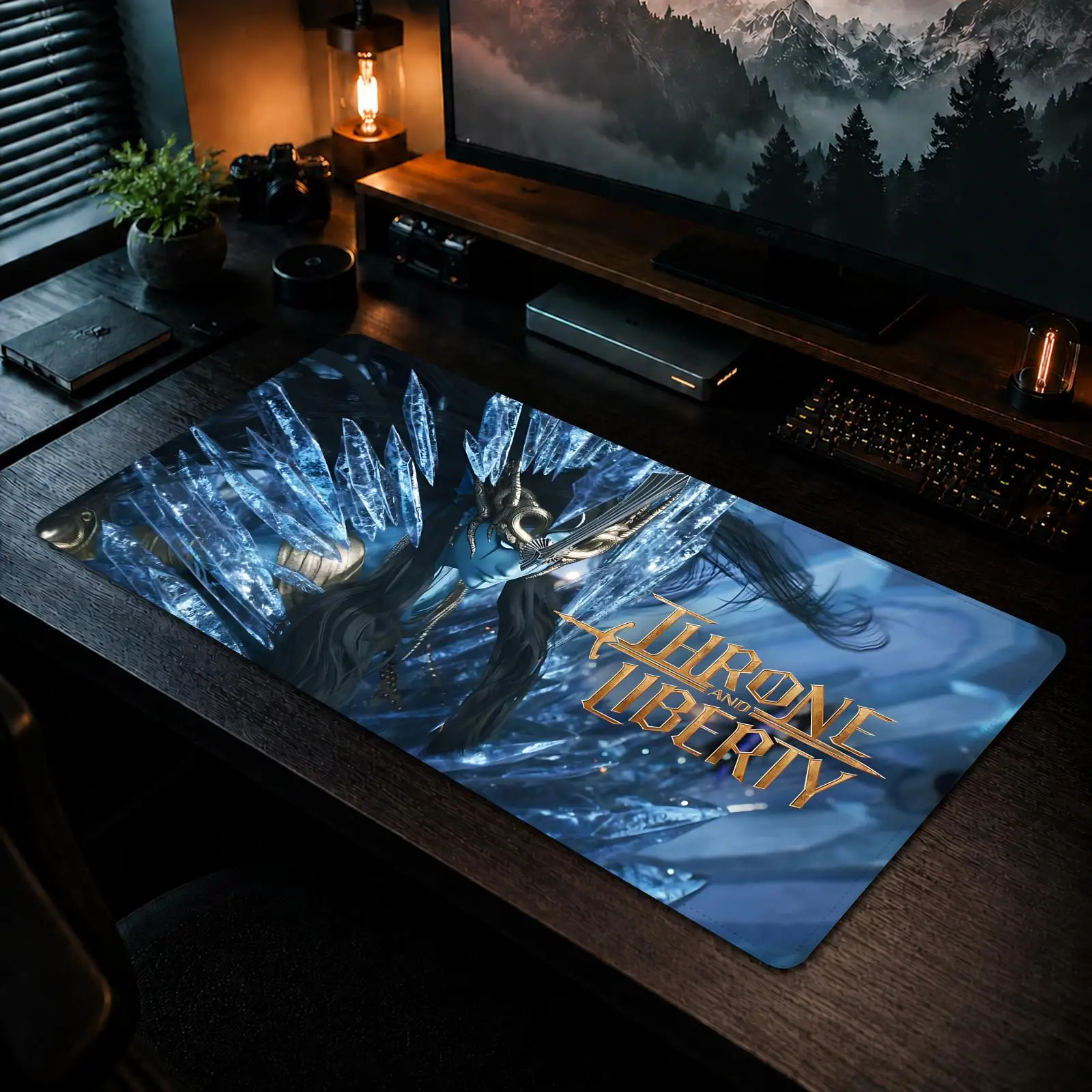 Throne and Liberty Mauspad, Gaming-Büro, rutschfeste Schreibtischunterlage, DIY-Mauspad, große Gaming-Tastatur, Overlock
