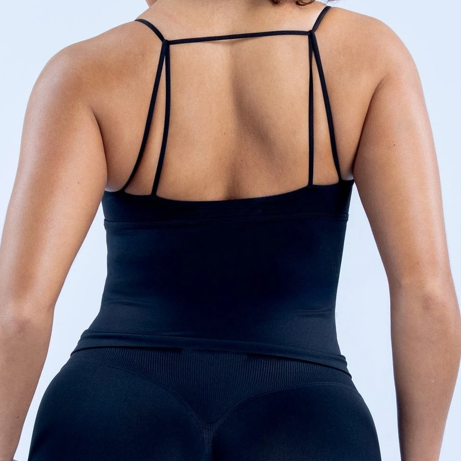 Twist-Front-Longline-Top, rückenfreies Sport-Tanktop für Damen, gepolsterte Yoga-Weste, Workout-Fitness-Top, hochelastisch, schnelltrocknend, für Laufen und Fitness. – Detail 5